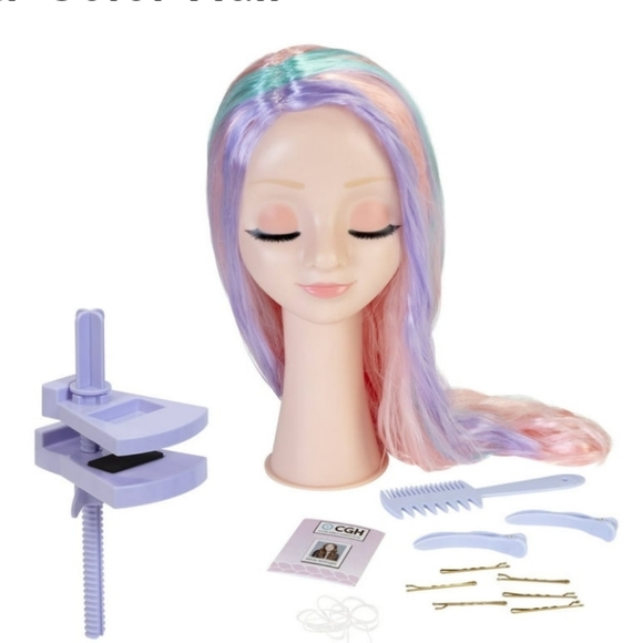 CGH Cute Girls Hairstyles! Wig with Styling Head Straight Multi-color Hair NWT - Picture 9 of 9